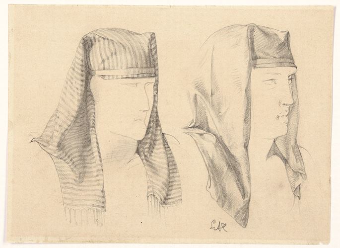 Sir Lawrence Alma-Tadema - Two Studies of an Egyptian Headress | MasterArt